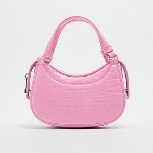 Zara half moon mini crossbody bag pink